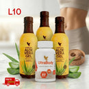 L10 Programa - Kit com 3 LT Aloe Vera Gel Puro + 1 Ultrabody Picolinato de Cromo